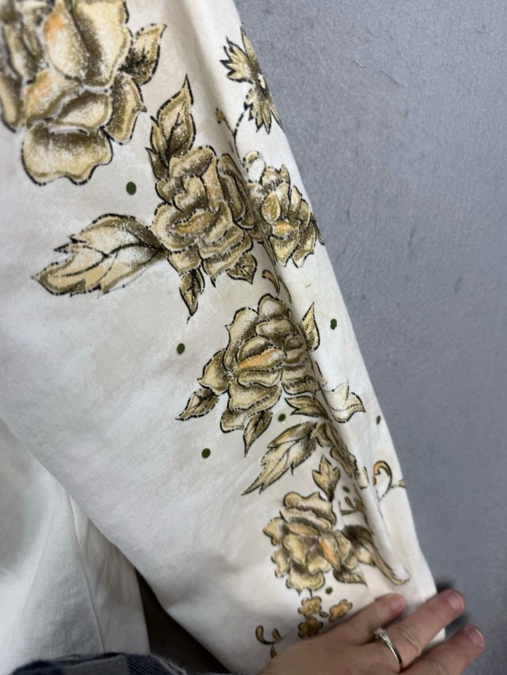DG2 by Diane Gilman Women's Jacket Sz 1X Floral Embellished Painted Studs - Picture 7 of 10